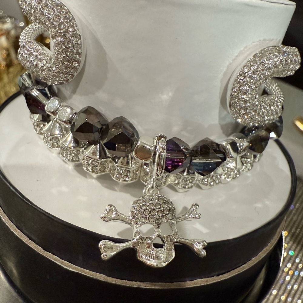 Silver Skull Charm Bracelet